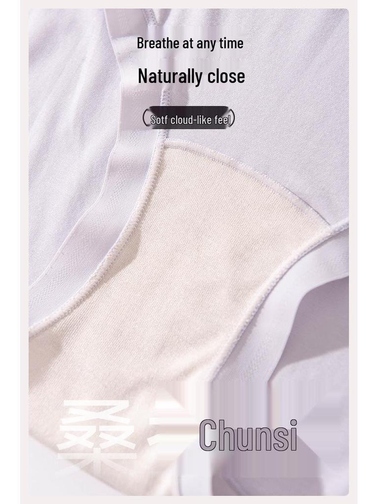 Women's Breathable Mid-Waist Mulberry Silk Triangle Briefs