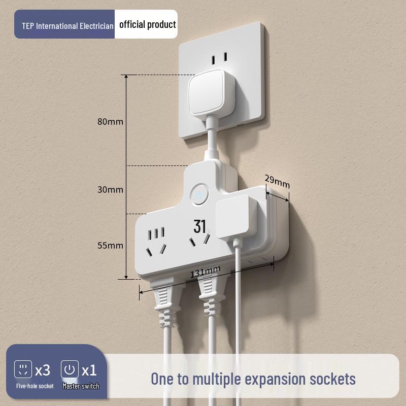 Multi-port Wireless Extension Panel with Multi-purpose Sockets and Plugs