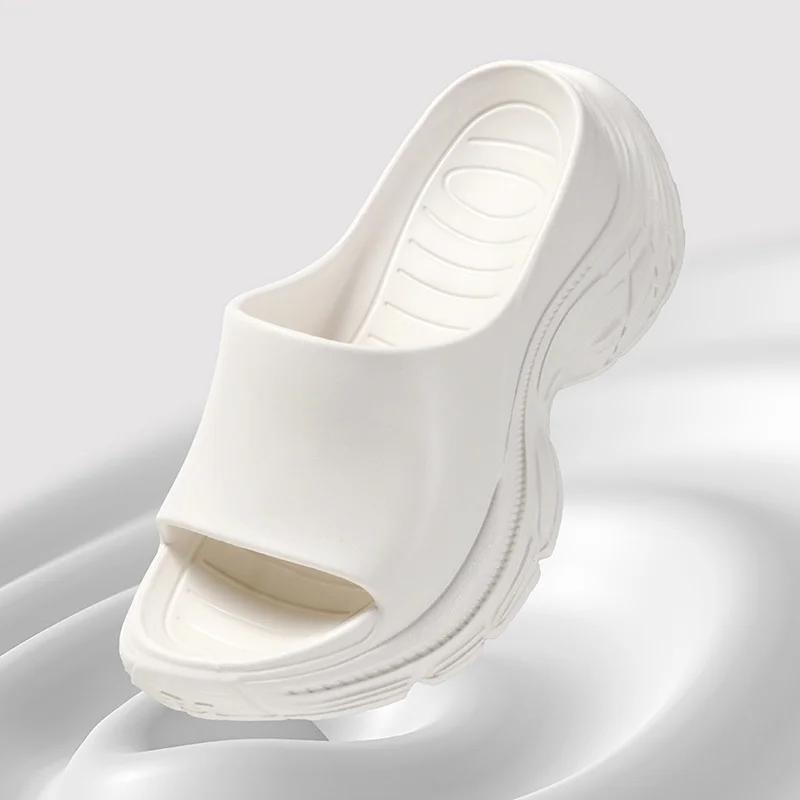 Fashion Chunky Platform Slippers for Women Solid Color EVA Wedge Sandals Woman Summer 2024 Thick Bottom Non Slip Beach Slippers