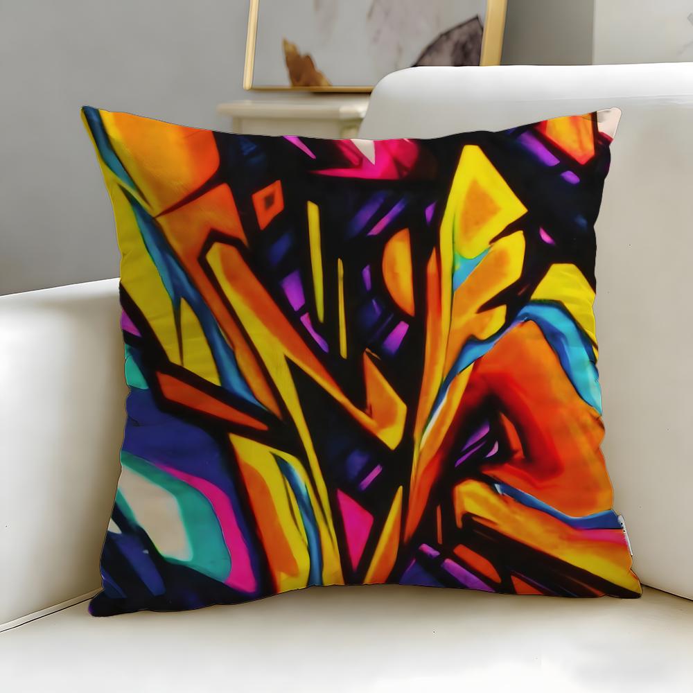 Federa Cuscino con Texture Graffiti da Strada Morbida e Facile da Lavare – Versatile Per Divano, Letto, Viaggio E Ufficio