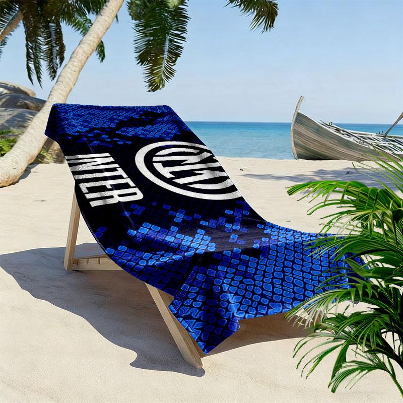 Inter Milan Print Beach Towel, Large Soft Quick Dry Towel for Beach Camping Swimming