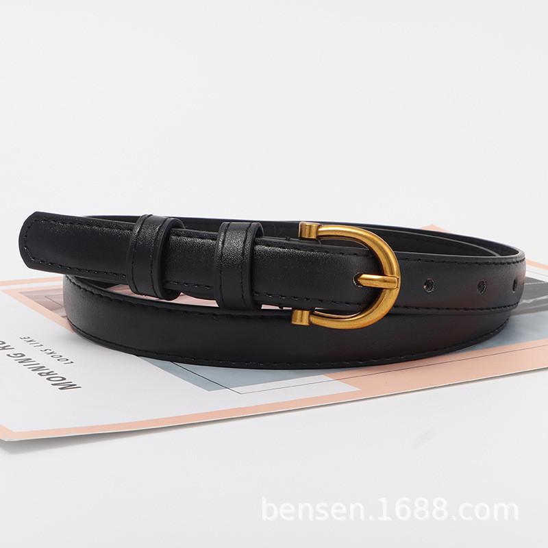 Vintage Leather Belt Women Versatile Decorative Waistband Casual Strap Jeans
