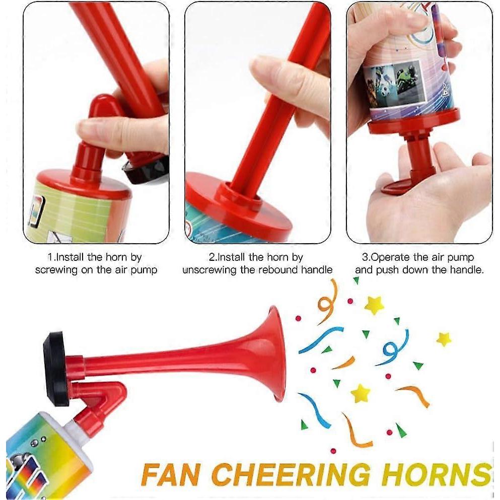 Pack of 2 Air Horns - Handheld Air Pressure Horns, Stadium Football Bugle & Sports Event Fanfare