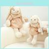 Adorable Long Eared Bunny Plush Toy Soft Coffee Colored Rabbit Doll Ideal Birthday Gift