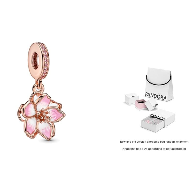 Pandora Moments Fashionable Versatile Exquisite Cherry Blossom Charm Women Charm Rose-Gold 780667C01 Rose Gold