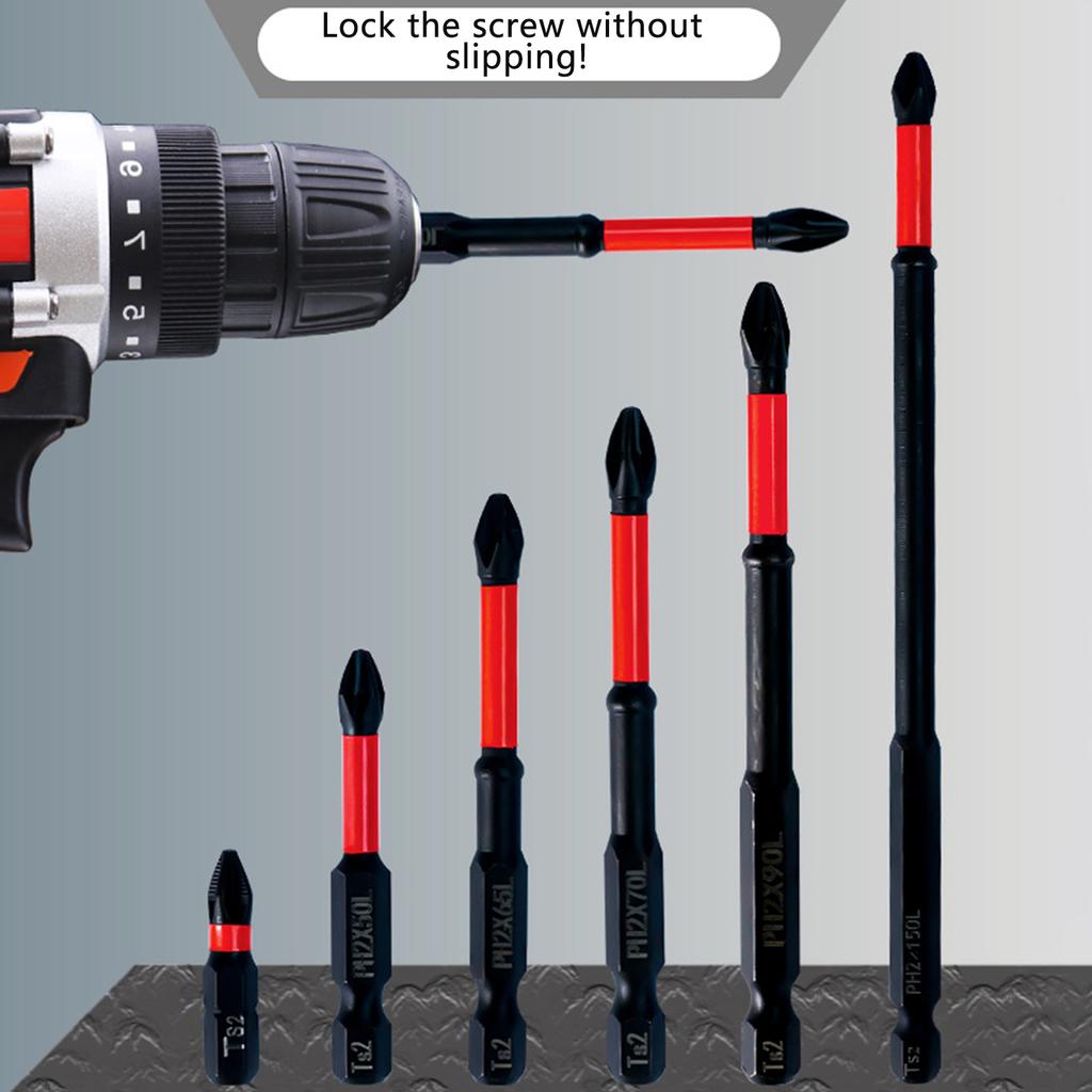 Magnetic Anti-Slip Cross Drill Bits Carbon Steel Strong Long Magnetic Cross Head Bits Suitable for Cordless Screwdriver