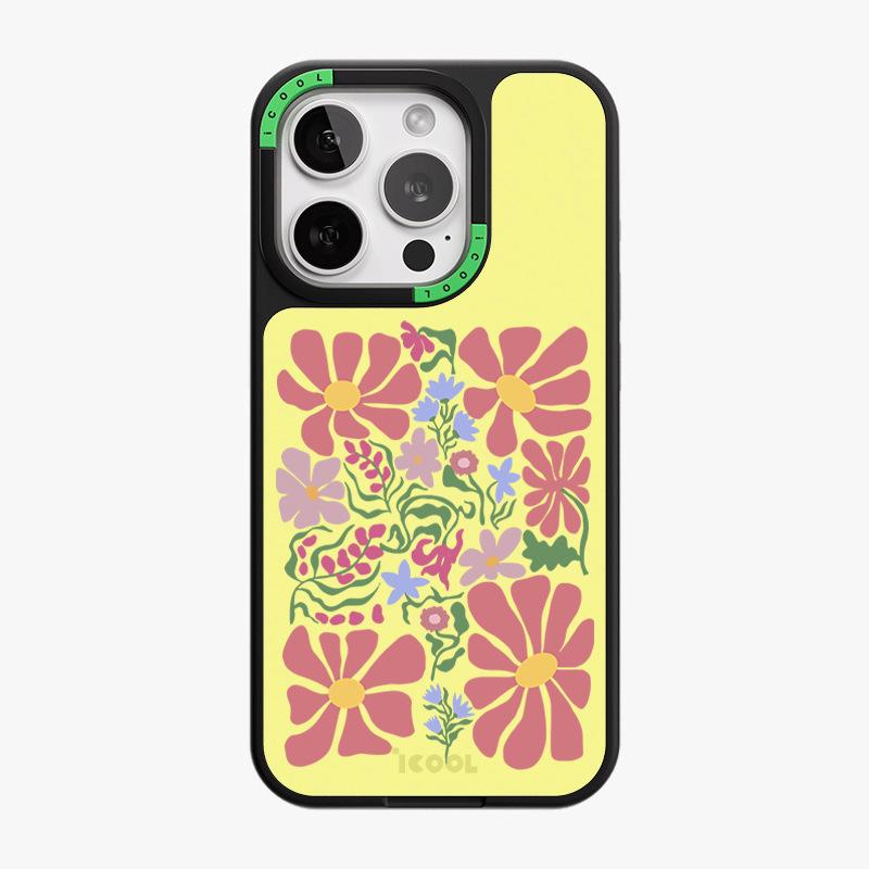 Replaceable Back Plate Mobile Phone Case Iphone15 Flower Apple 14pro Removable Magnetic Two-in-one Can Be Changed At Will