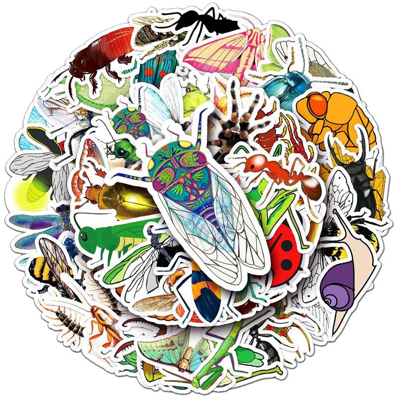 50 szt. Naklejki z motywem zwierząt i owadów Vtuber Naklejki na bagaż Naklejki na kubki Naklejki dekoracyjne na notatniki