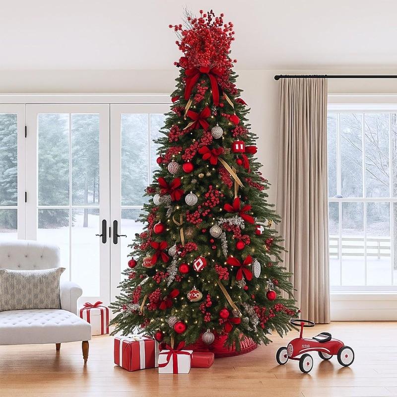 2Pcs Artificial Red Berry Bouquet Stem Fake Plant for Christmas Tree Decoration Home Decor New Year Gift Navidad Party Supplies