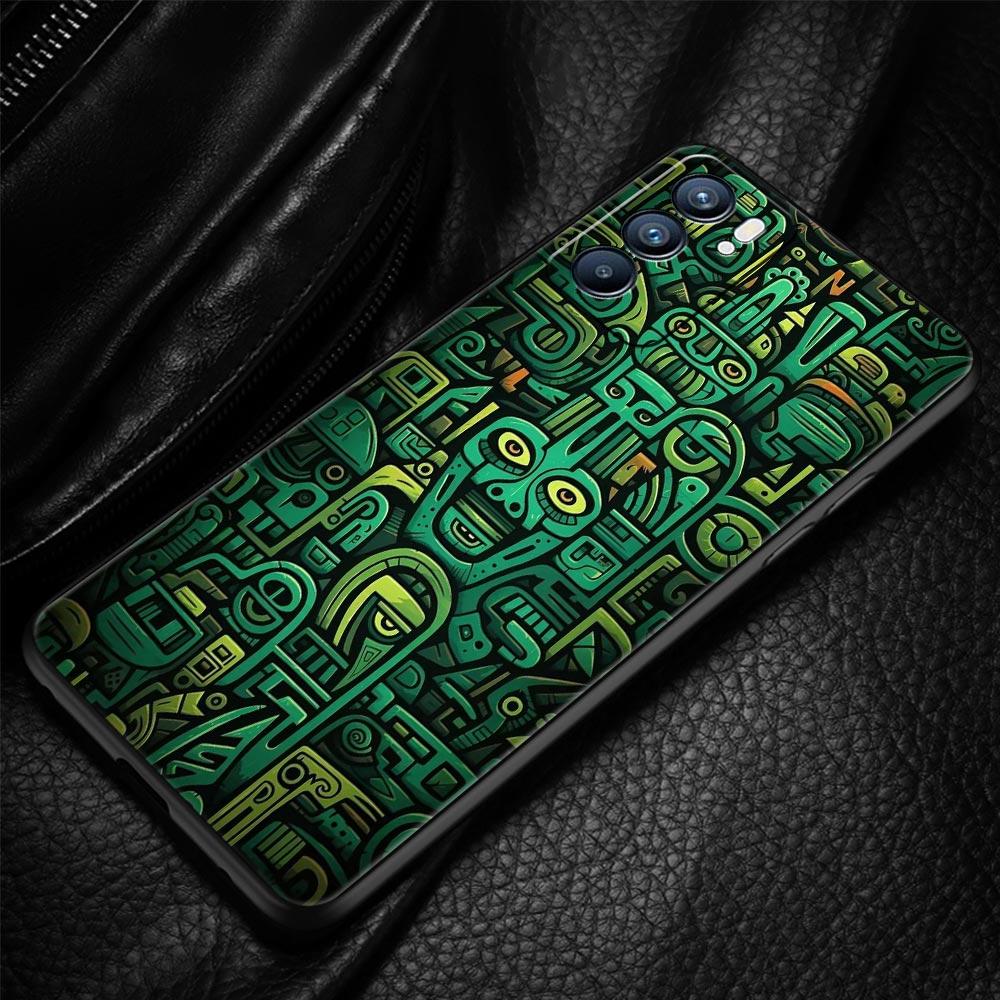 Vintage Totem Painting Phone Case For Oppo Reno 13 12 11 10 7 F Find X5 X6 A98 A80 A79 A78 A57 A54 A31 A17 Pro 5G Soft TPU Cover