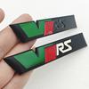 AAAJA1 NEW 3D Metal Car Letters Logo VRS Front Grille Side Fender Trunk Badge Label For Skoda VRS Sticker Emblem Auto Accessories