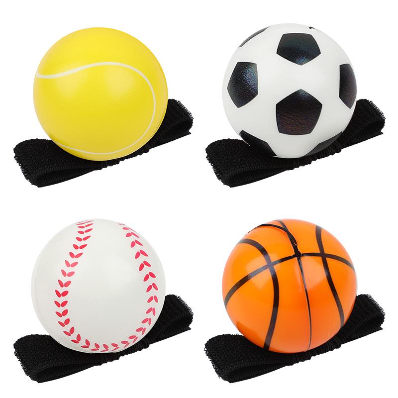 Wrist Strap Bouncy Ball Set with Rope Kids Sports Birthday Party Favors Christmas Gift Reaction Training Football Basketball Toy