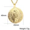 Mens Necklaces Virgin Mary Maria Miraculous Medal Gold color Stainless Steel Fashion Religion Jewelry