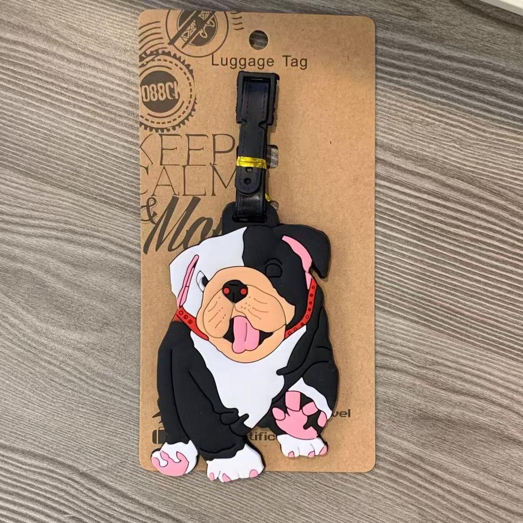 Etichetă moale din cauciuc pentru bagaje, cu desene animate: Bichon Maltez, Golden Retriever și Corgi