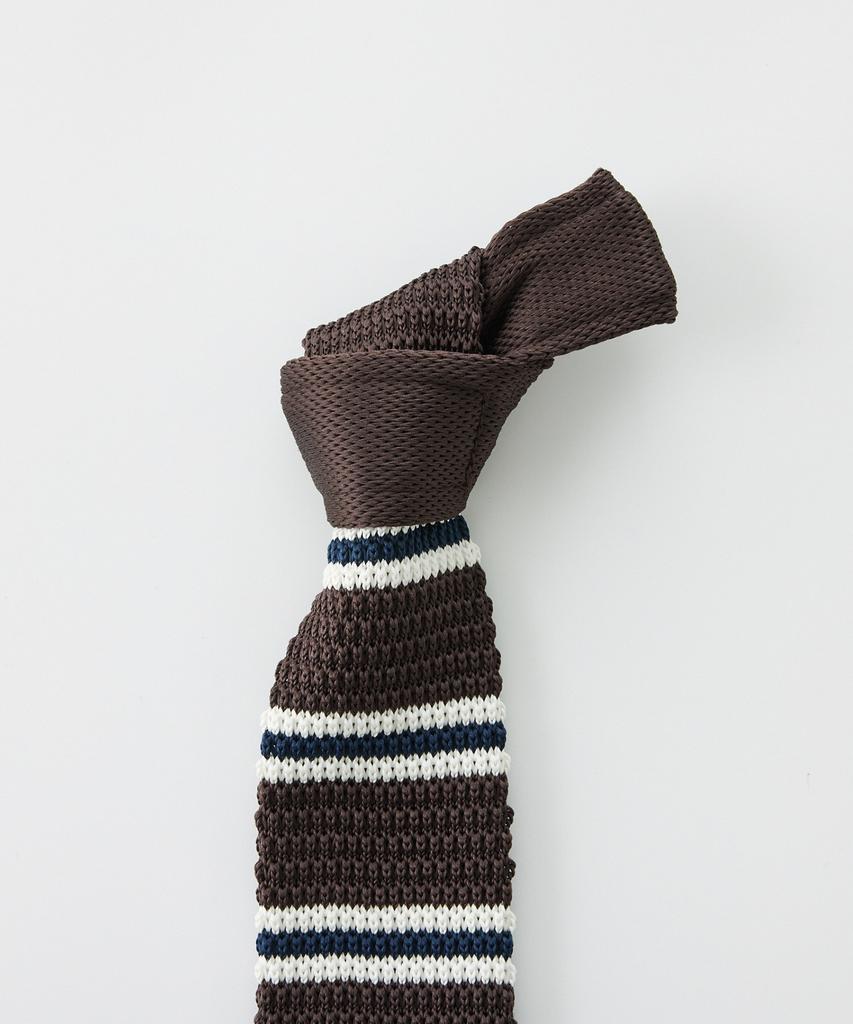 STCO Codigallery Double-Stripe Knit Tie Brown_Cntwz15Bth