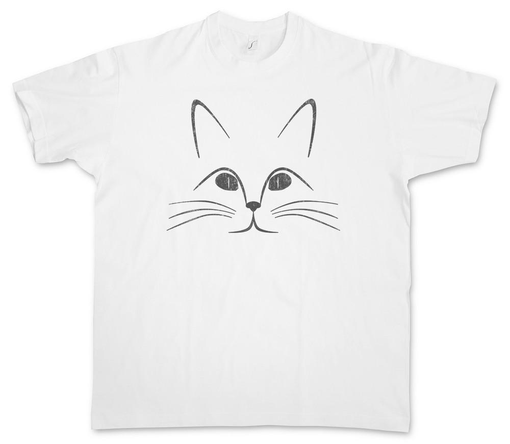 Cat Face T-Shirt Fun Cats Katzen Katze Addicted Liebe Love Lover