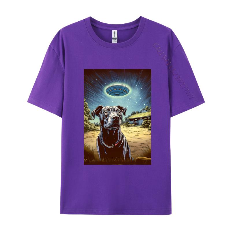 My Dog Thinks Ufos Are Real On A Dark Tshirt Men Clothing Tops Plus Size Pure Cotton ONeck T Shirts