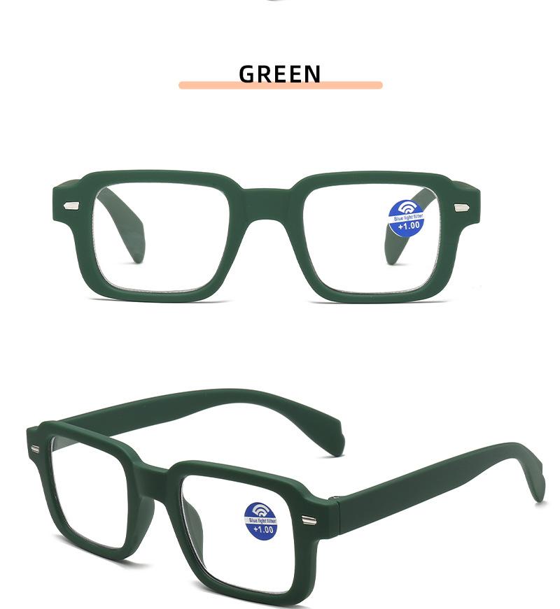 Men Square Reading Glasses Women Green Anti-Blue Light Reading Glasses Eye Protection Presbyopia Eyeglasses +1.0 +1.5 To +4.0