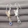 Natural Tanzanite 925 Sterling Silver Ethnic Dangle Hook Trendy Earrings Jewelry EE-148-14