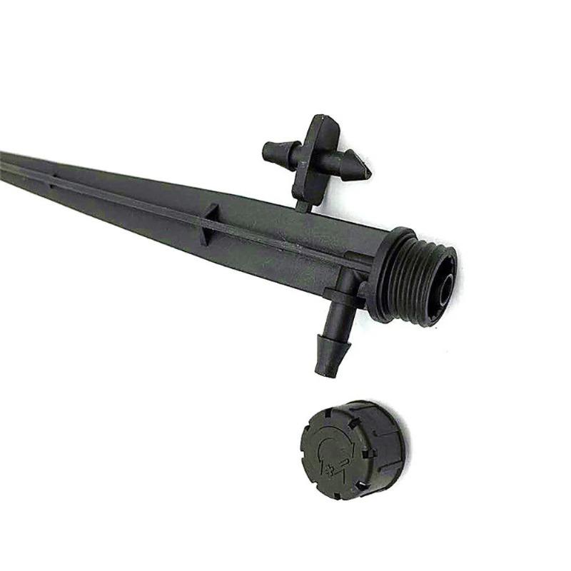 10 шт. Регулируемый 360° 8-отверстий Микро-спринклер Полный круг Распылительная форсунка Капельный полив Вставляемый в землю Колышек Эмиттер. Black