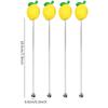 4Pcs Silicone Fruits Head Stainless Steel Stirring Rod Long Handle Cocktail Drink Mixing Sticks Mixer Barware Muddler Bar Accessories
