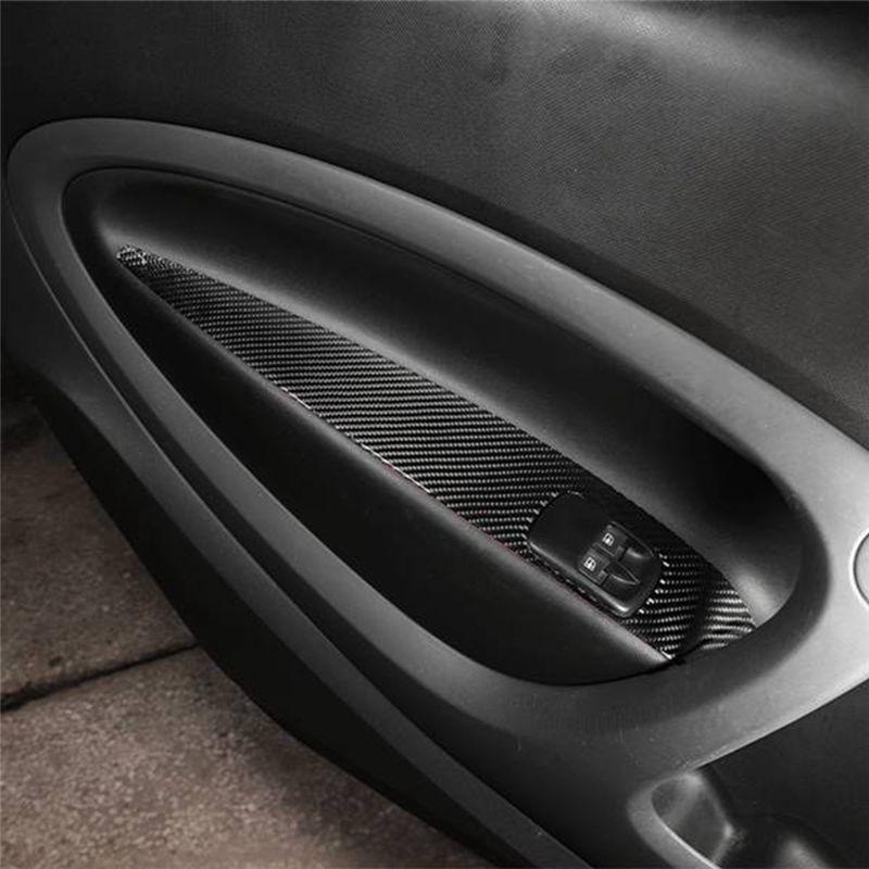 Authentic Carbon Fiber Window Switch Cover Door Armrest Panel For Benz Smart 453 Fortwo 2016-