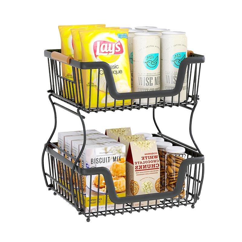 Kitchen Thickened Desktop Shelf Multi-layer Storage Household Snack Storage Shelf Living Room Countertop Storage Shelf