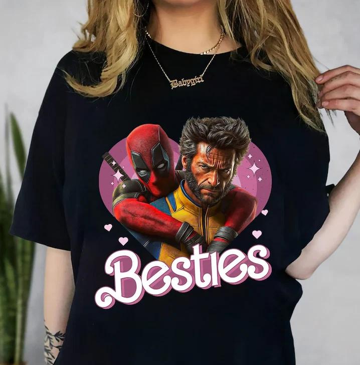 Cute Deadpool And Wolverine Besties Forever Shirt, Deadpool 3 Movie Shirt L