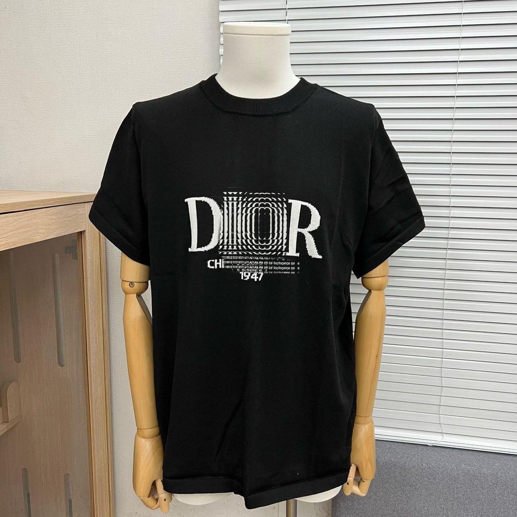 Edition 2025 Spring/Summer Trendy Jacquard Brand Logo Knit Unisex Short Sleeve