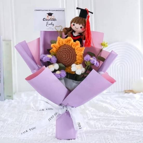 Crochet Grad Bouquet for Graduation Birthday Home Decor