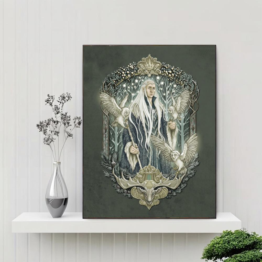 Mystical Owl Witch 5D Diy Diamond Paintings Mosaic Wall Round Diamond Art Painting Kits Embroidery Crystal Accessories Frameless