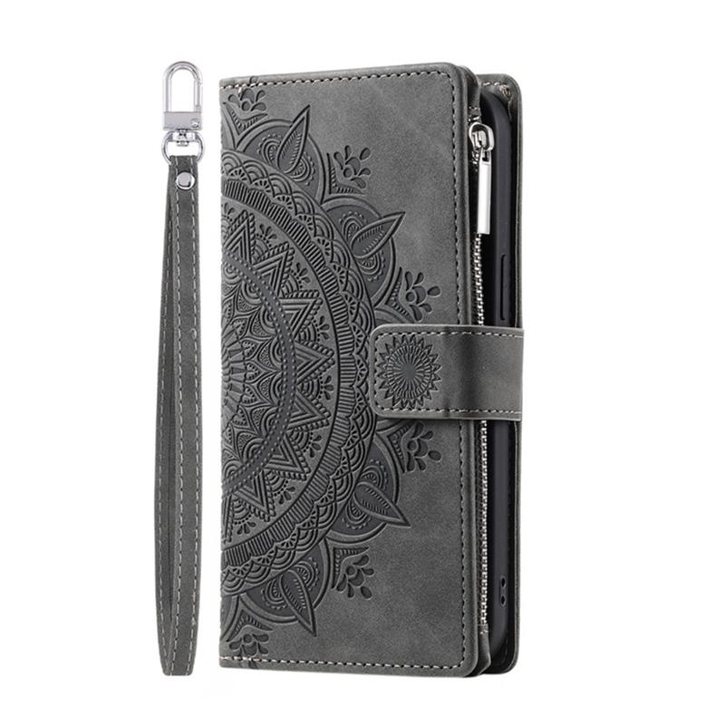 Luxury Zipper Wallet Case for iPhone 14 15 16 17 Pro Max Air 16E 13 12 11 Pro XR XS 7 8 SE Embossed Leather Card Slot Phone Bag
