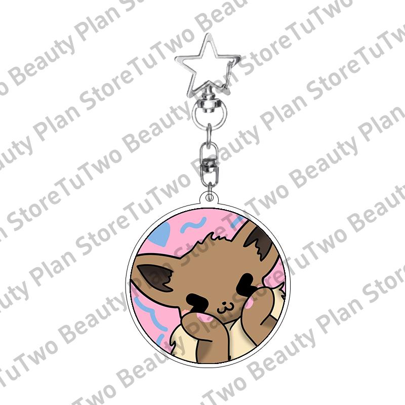 Girly Heart Acrylic Anime Sylveon Espeon Glaceon Eevee Cartoon Keychain Key Chains Keyrings Jewelry Fans Gifts Accessories Toys
