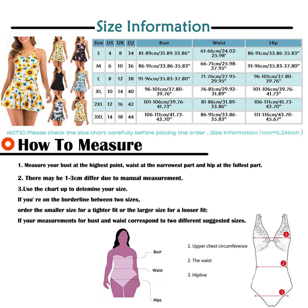 Women's One Piece Swimsuit Floral Print Tankini Dress Skirted Swimwear Adjustable Straps V Neckline