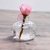 Creative Red Pomegranate Transparent Glass Hydroponic Vase with Hammer Pattern for Desktop Decoration