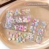Cute 3D Pastel Macaron Flower Nail Art Charms With 6 Grid Storage Box Perfect For Diy Nail Design Home Salon Use