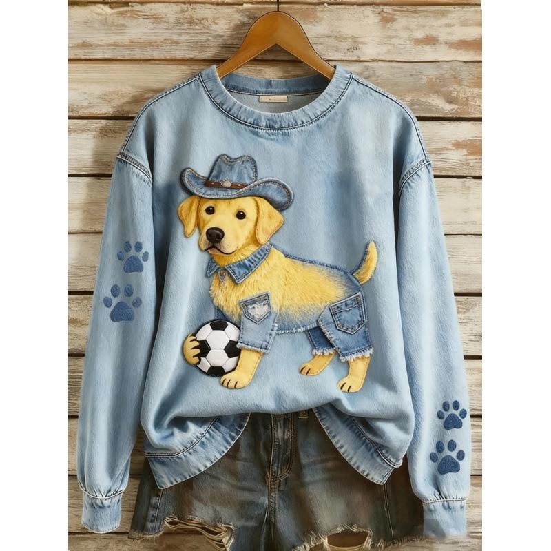 2026 3D Printed Cartoon Round Neck Long Sleeve Pullover Sweatshirt