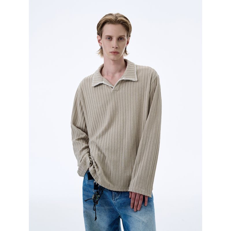 Kisko American-Style High-Fashion Hand-Stitched Wheat Ear Pattern Long-Sleeve T-Shirt for Men and Women, Cleanfit Casual Top with a Sense of Design