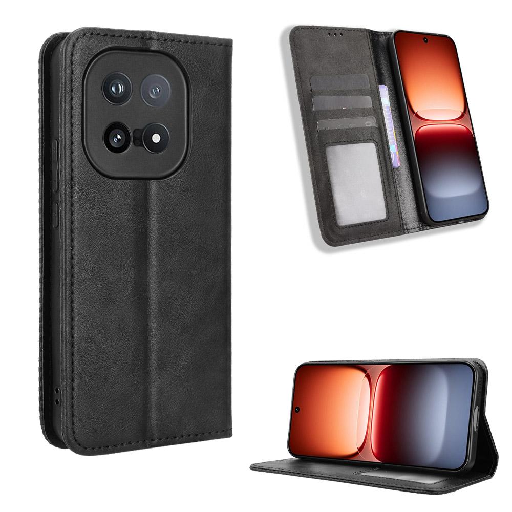 Кожаный чехол-кошелек с подставкой, ретро-текстурой, для vivo iQOO 15 5G