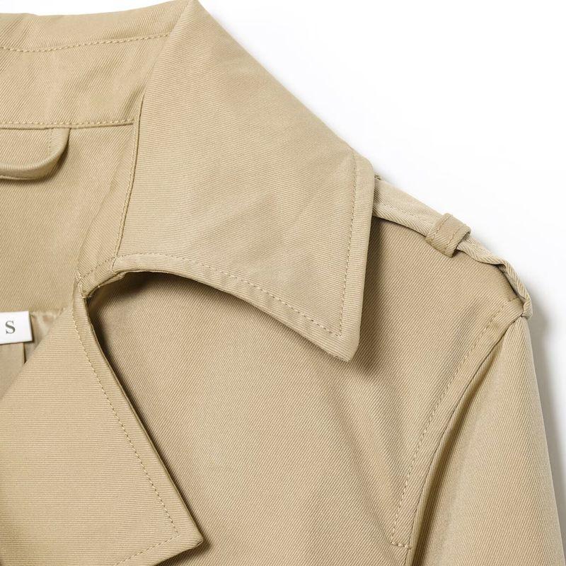 Kaslead New Women clothes Western Style Fashion Simple Casual Short Trench Coat Jacket