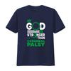 My God Is Stronger Than Cerebral Palsy Awareness Ribbon T Shirt vintage Washed Casual Unisex Top For Everyday Wear Comfortable
