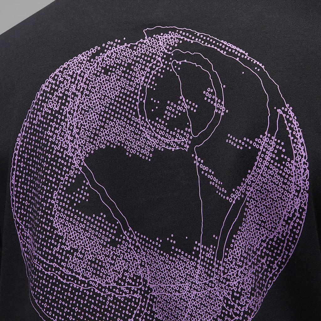 Jordan Logo Print Crew Neck Short Sleeve T-Shirt Men Tops Black DX9602-010