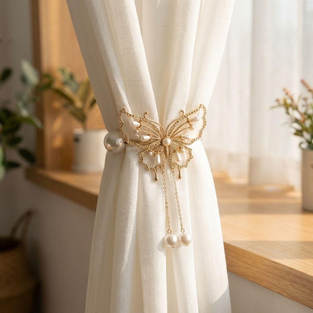Creative Luxury Butterfly Curtain Buckle Metal Beautifully Curtain Tiebacks Gold Decorative Curtains Tie Rope Homestay