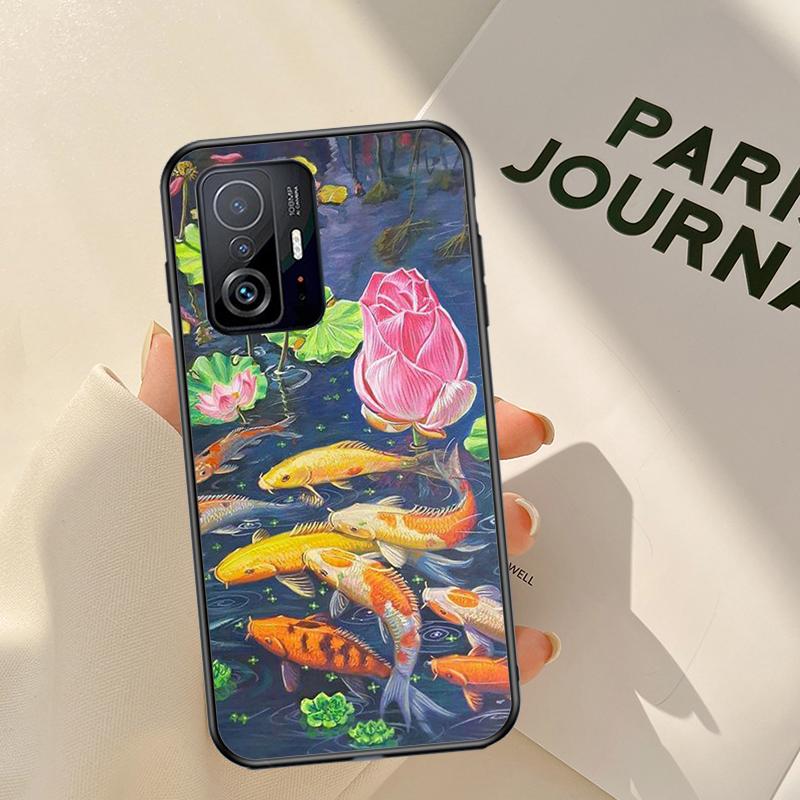 Koi Carp Fish Painting Case For Xiaomi 11T Pro 12 X Mi 11 Lite Cover For POCO X3 Pro X3 GT F3 M3 M4 X4 Pro Coque
