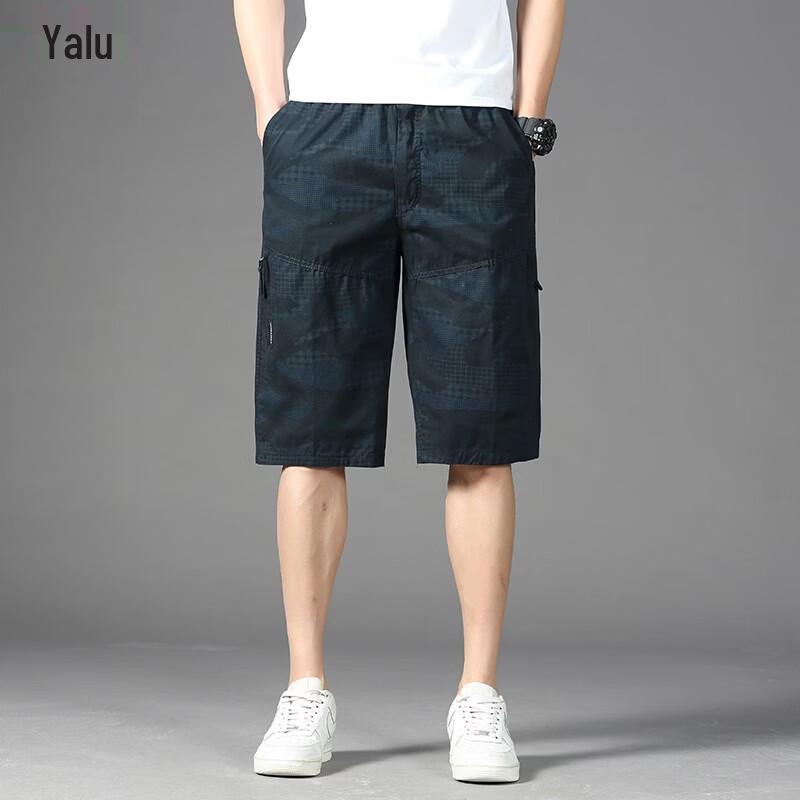 Yalu Men s Cotton Casual Workwear Capri Shorts 5XL