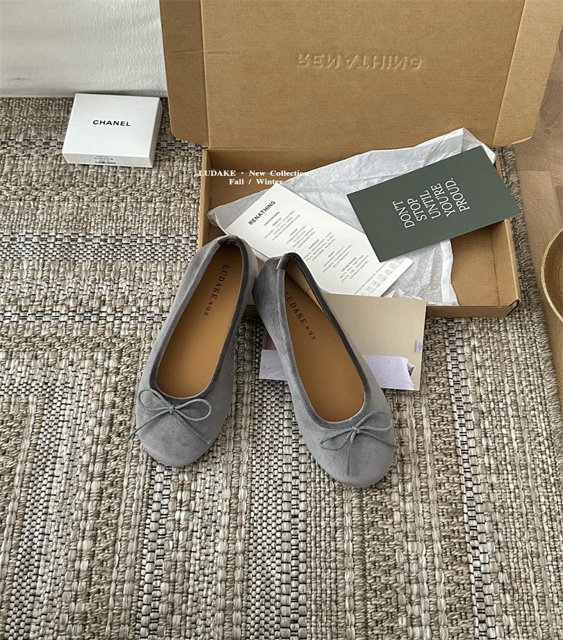 

Daily matching gentle light mouth ballet shoes bow flat bottom ladyshoes leopard print single shoes 39 сірий колір