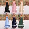 Summer New Solid Color Lace Patchwork Elegant Spaghetti Strap Tube Top Maxi Dress Women's Casual Wear for Europe America Cross Border