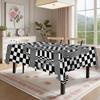 Black White Grid Rectangle Table Cloth for Table Decor Holiday Party Waterproof Reusable Tablecloth for Tables Kitchen Dining