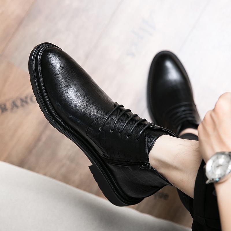 Leather Fashion Walking Shoes Men Luxury Brand Men's Ankle Boots Male Comfortable Low Top Casual Shoe New Lace-Up Mens Sneakers