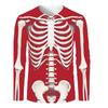 Summer Round Neck 3D Skull Pattern Printed Top, Fashionable and Casual Men's Long Sleeved T-shirts